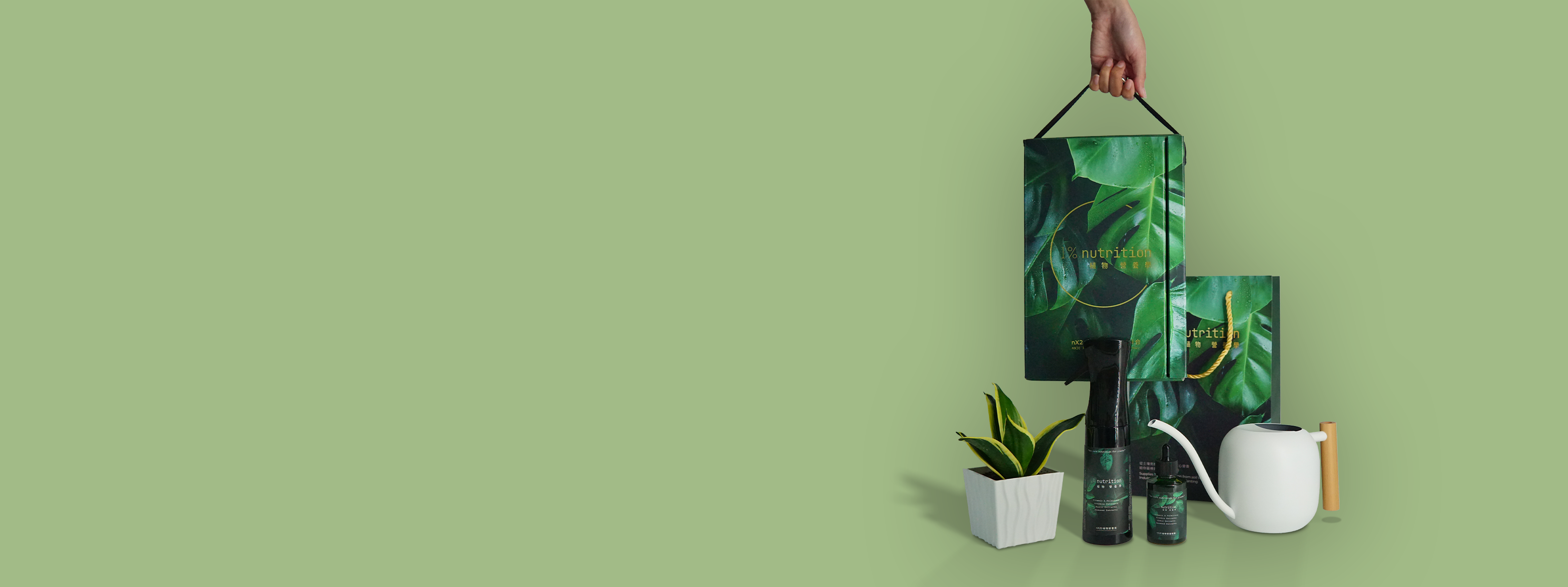 nX20植物營養液禮盒 虎尾蘭 1%植感澆水壺