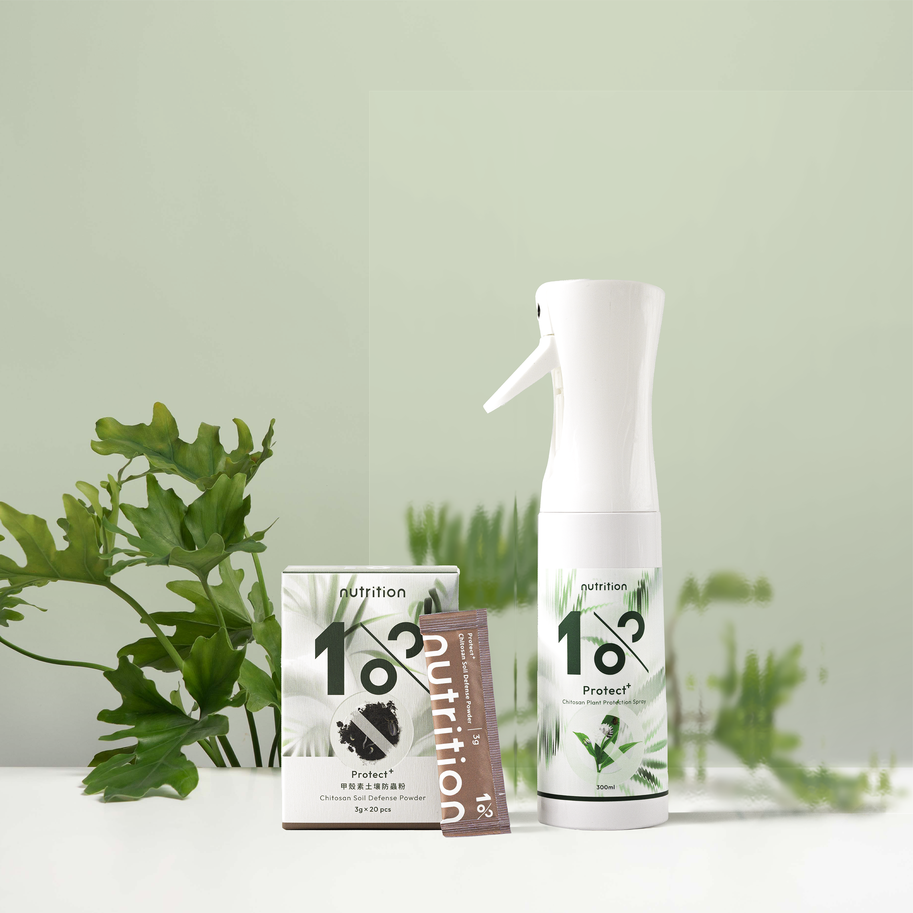 【沐禾植栽限定】1% Protect+ 甲殼素防護組(驅蟲噴霧+防蟲粉)